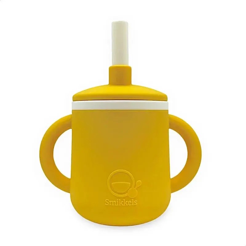 [SM-5007] Tasse pour enfant en silicone avec anses Jaune
