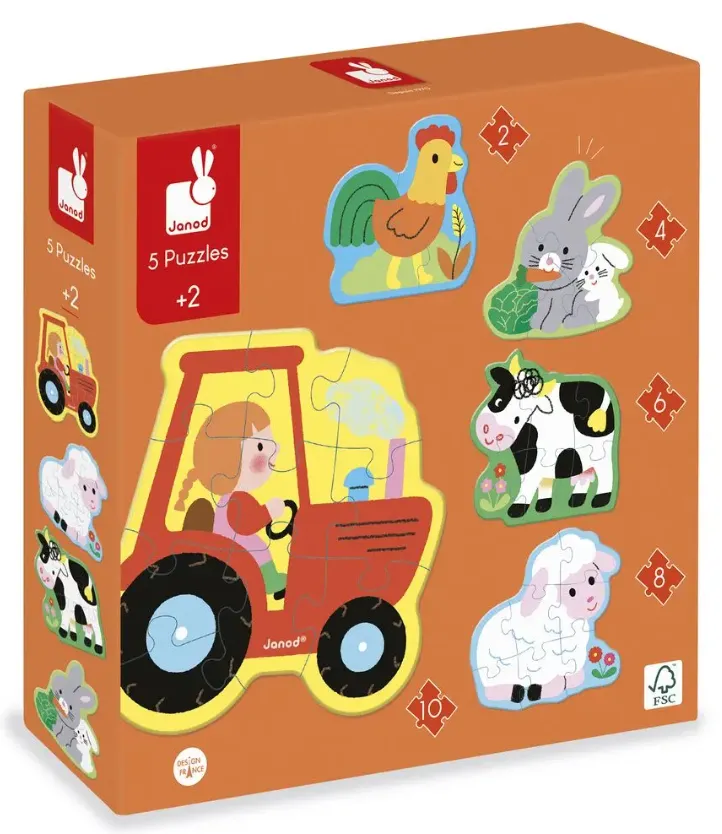 5 Puzzles évolutifs Ferme