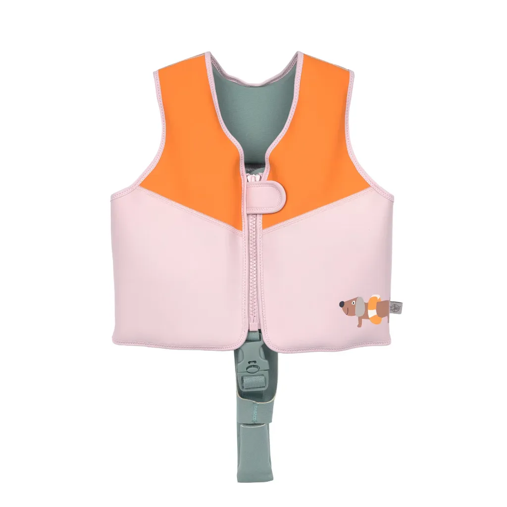 [LA-7963] Gilet de natation rose pâle orange 92-98