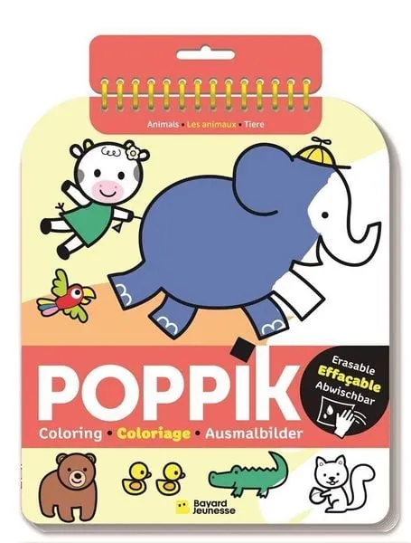 Coloriage effaçable Poppik Les animaux