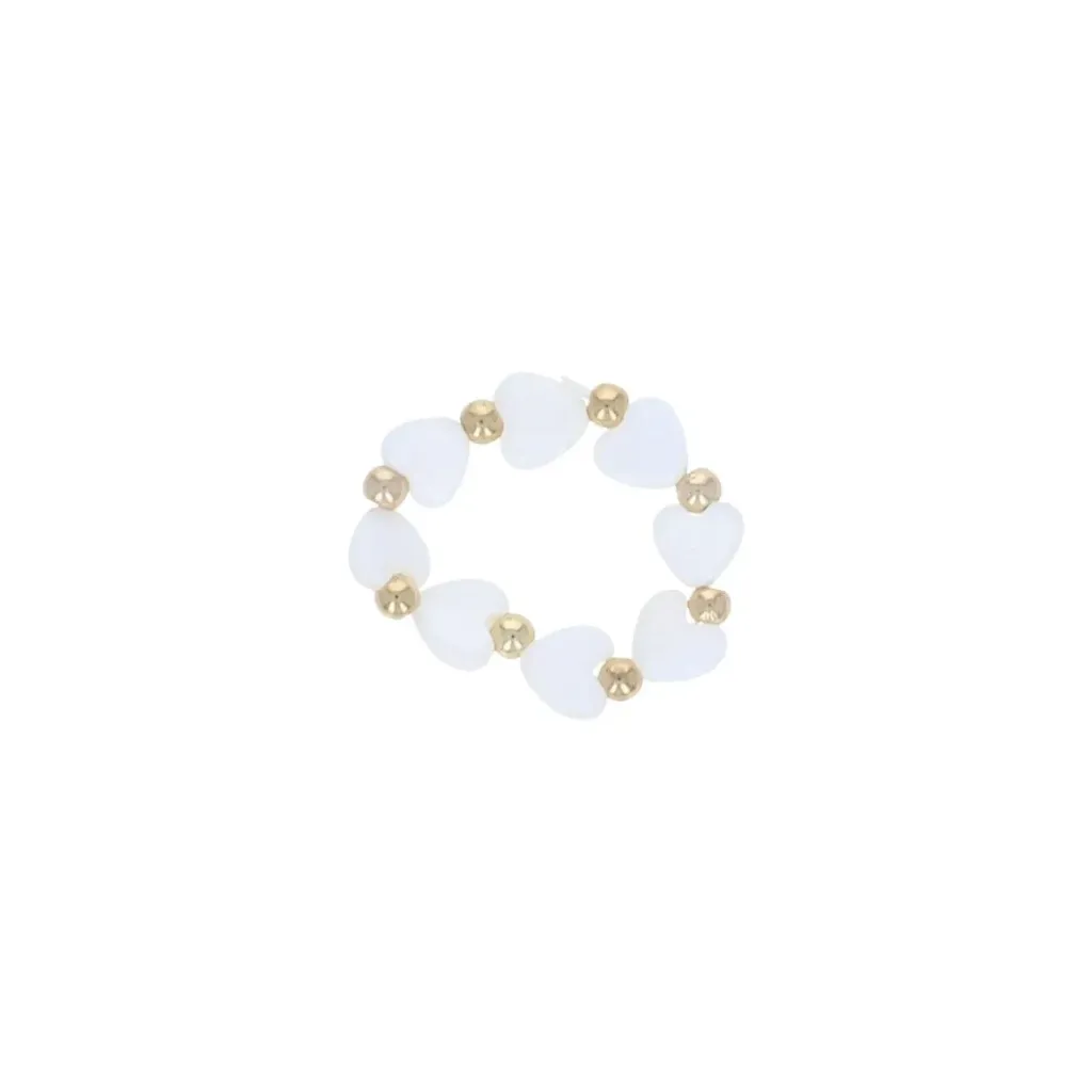 Bague coeurs nacrés