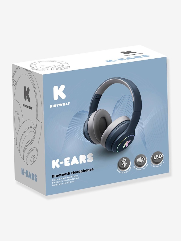 [KI-2792] K-Ears Bluetooth Headphones Blue Kidywolf (Casque audio)