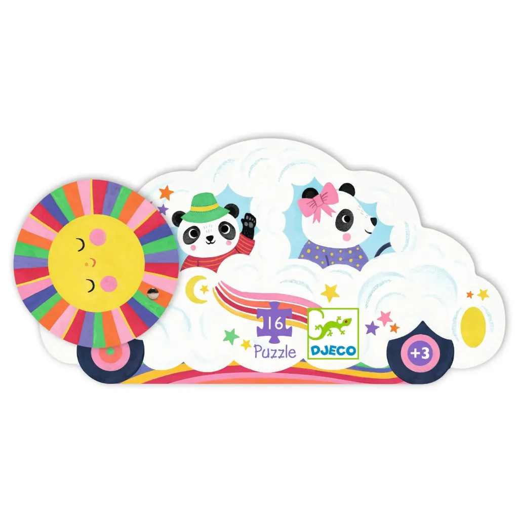 [DJ-2763] Puzzle silhouette Voiture nuage 16 pcs