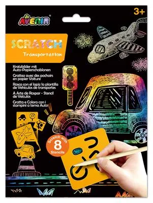 Cartes à gratter avec Pochoirs Transport