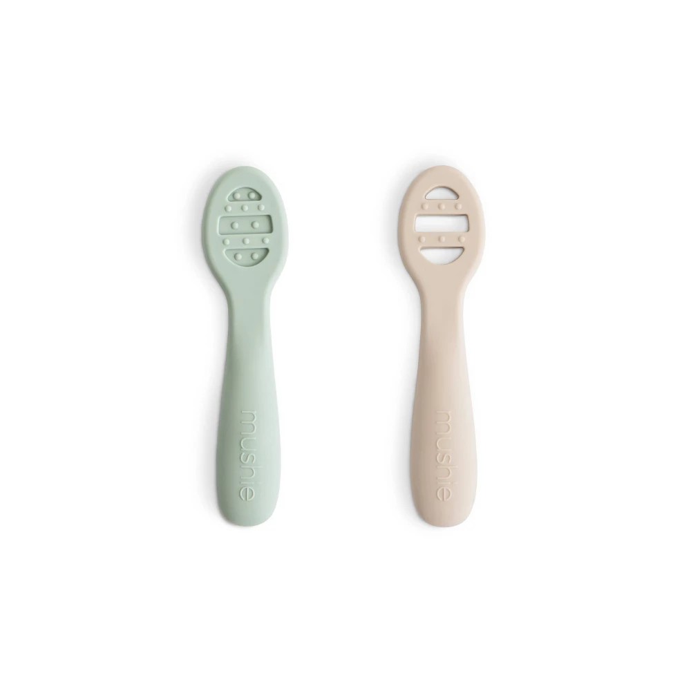 [MU-1118] Premières cuillères Mushie vert/beige