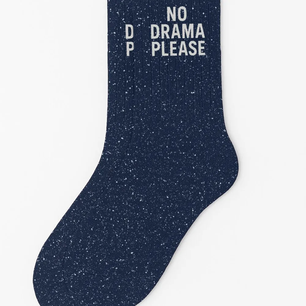 [WO-0108] Chaussettes à Paillettes "No Drama Please" Marine - Taille 36-40