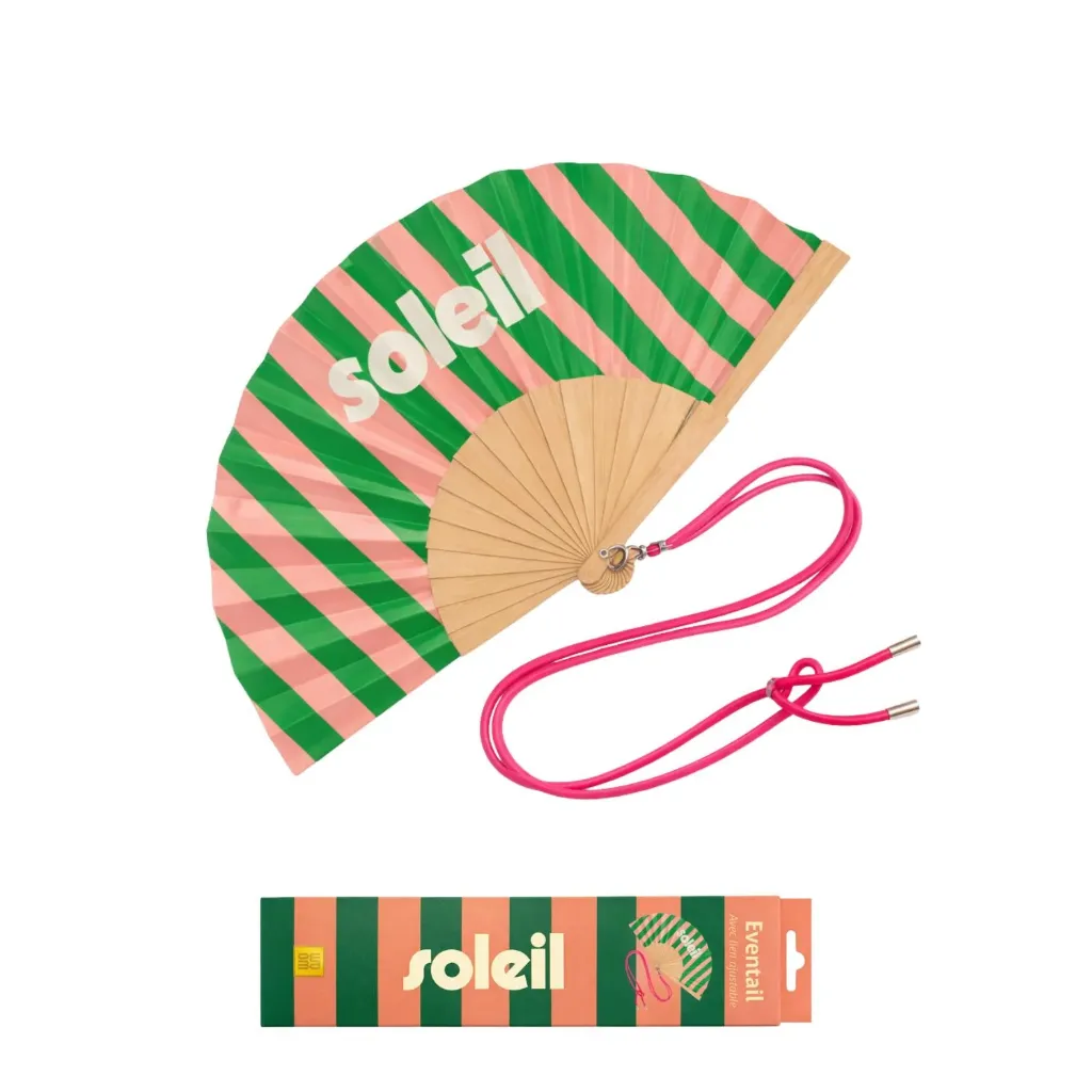 [WO-0100] Eventail avec bandoulière ajustable - Soleil