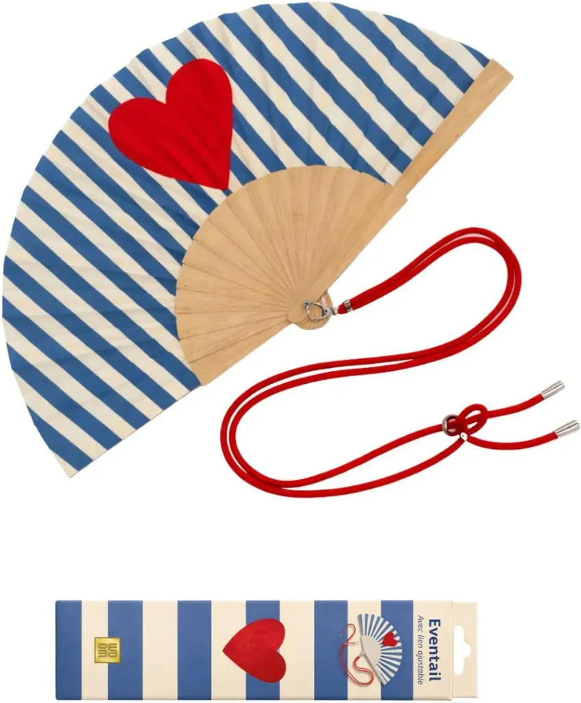 [WO-0102] Eventail avec bandoulière ajustable - Coeur