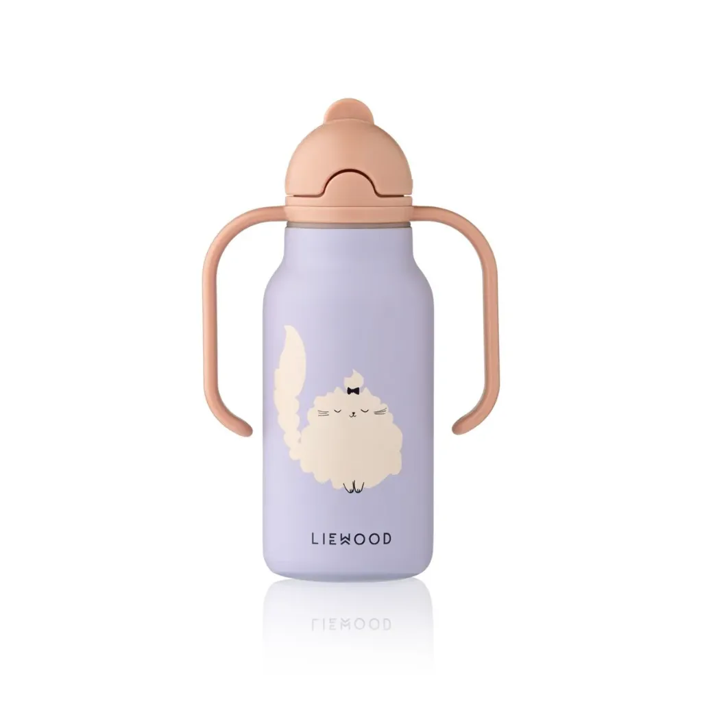 [LI-3647] Gourde en acier Kimmie 250 ml Cat Lilac Liewood