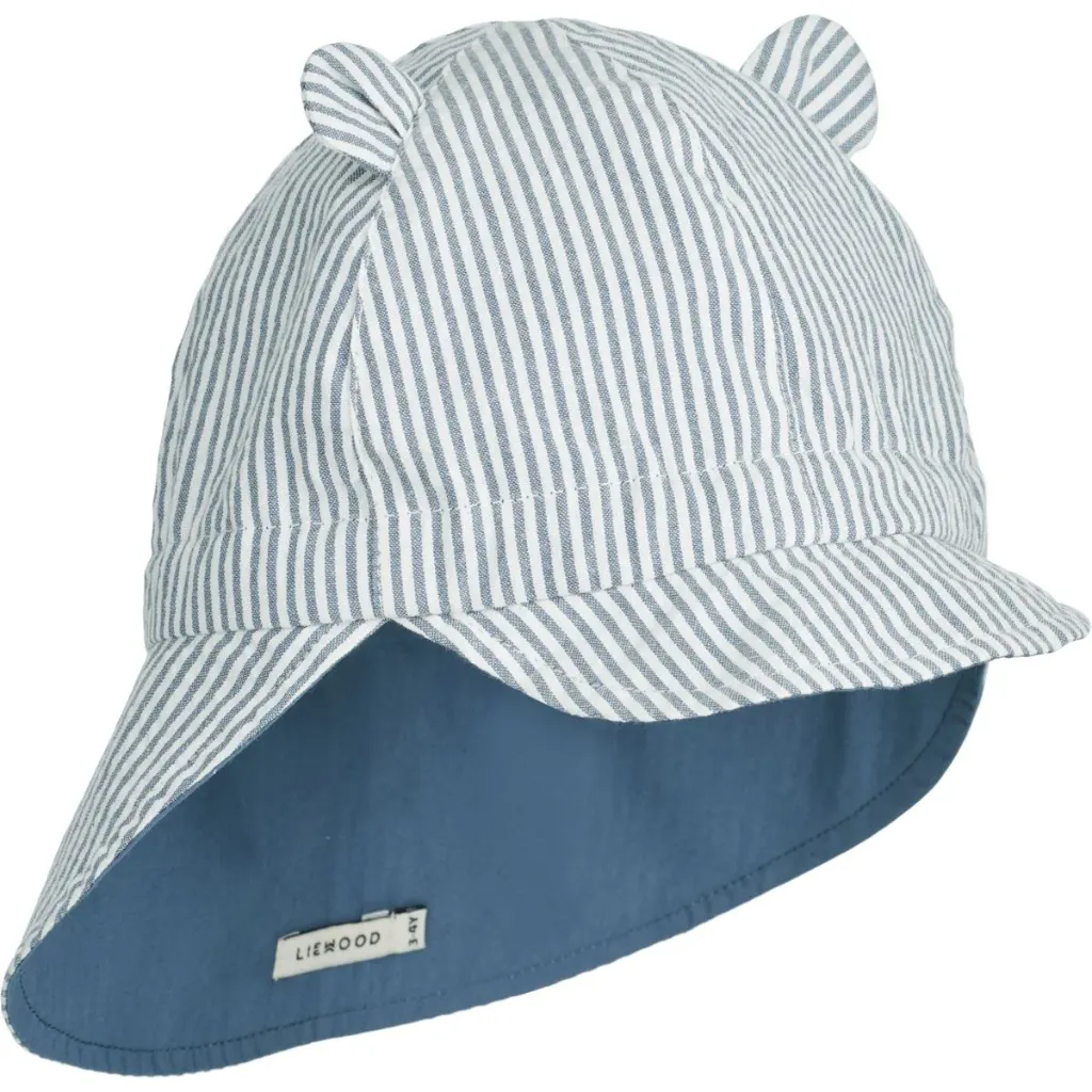 Gorm Reversible Sun Hat Blue wave creme de la creme 0-3 mois Liewood