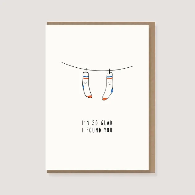 Carte double Socks - I'm so glad I found you