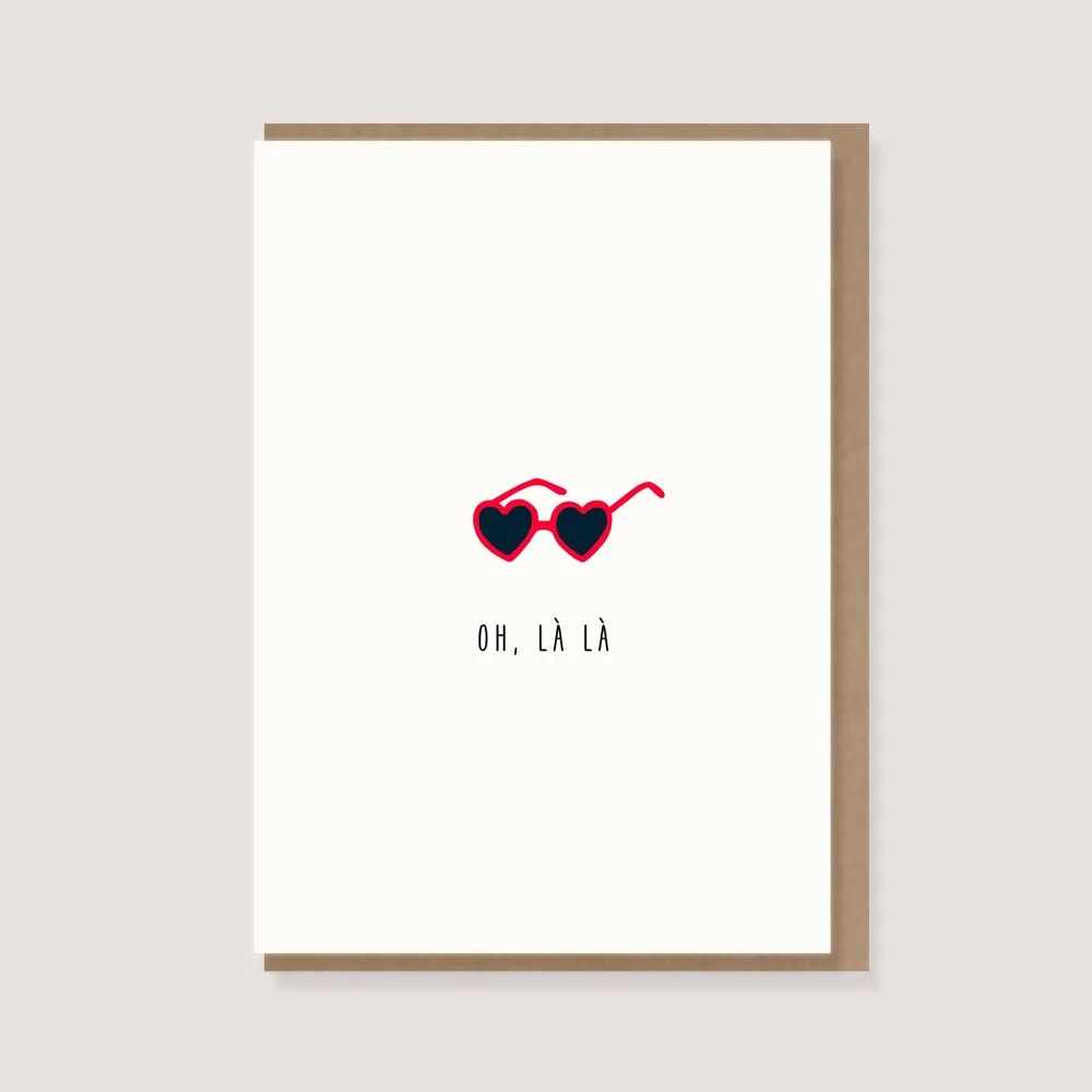 Carte Lunettes en forme de cœur Oh Là Là