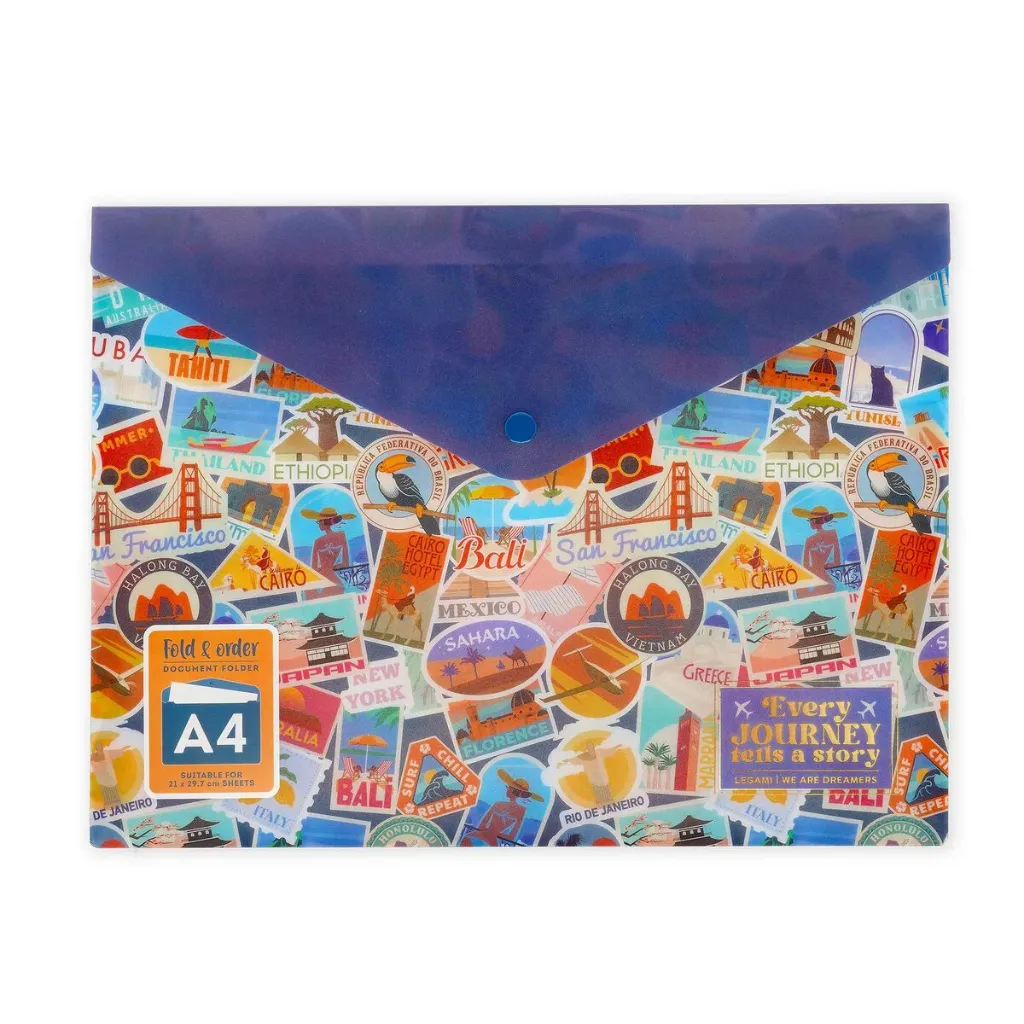 [LE-3499] Petit Porte-documents Travel Stickers Legami