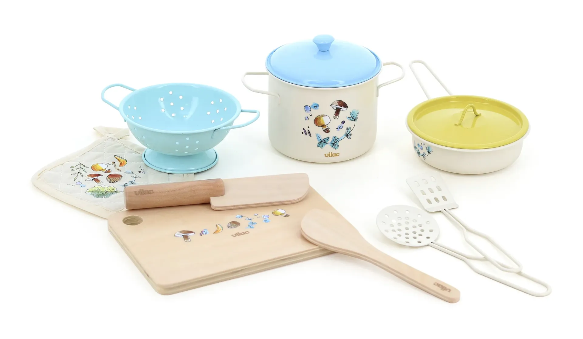 [VI-1810] Set d'ustentiles de cuisine en bois et métal