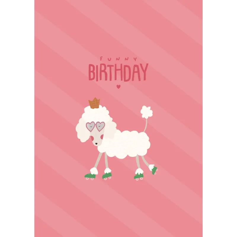 [CO-3587] Carte anniversaire Funny Birthday Caniche