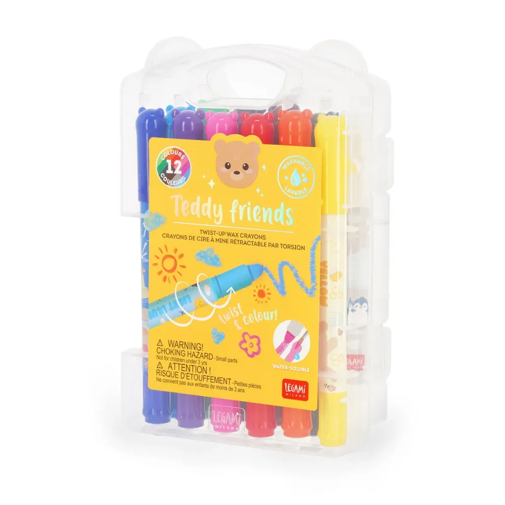 [LE-6927] Set de 12 crayons gras rotatifs Teddy Friends Legami