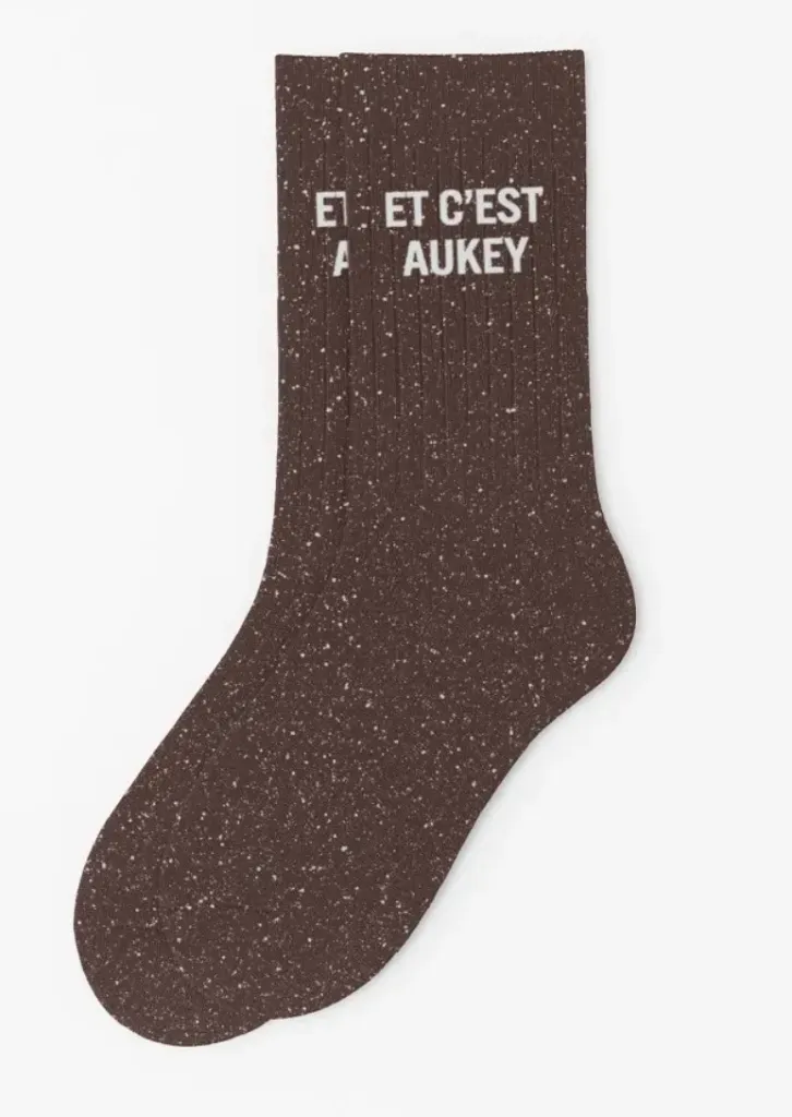 Chaussettes à paillettes "Et C'est Aukey" Moka Glow - Taille 36-40