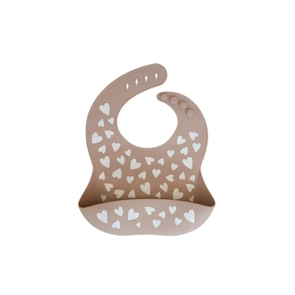 [ZA-1345] Bavoir en silicone Fall in love Taupe