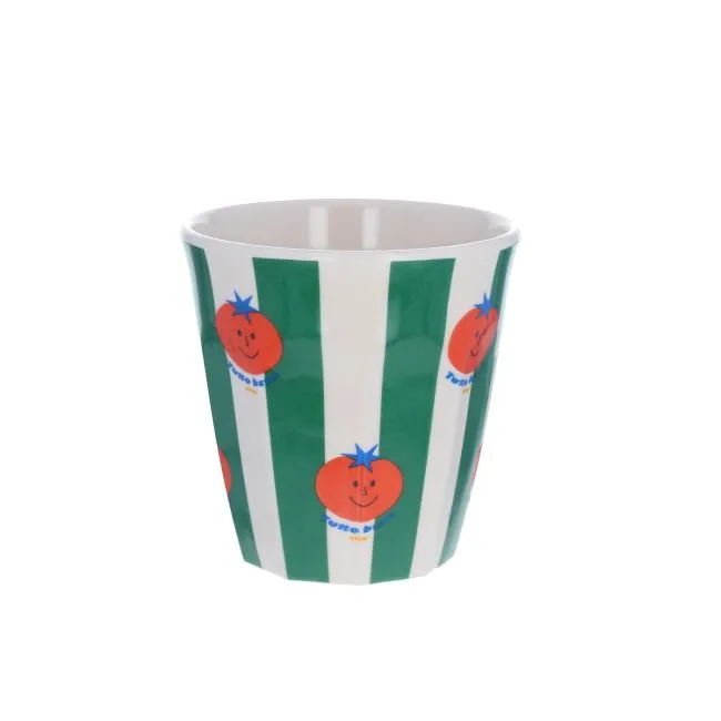 Grand verre en mélamine rayé vert