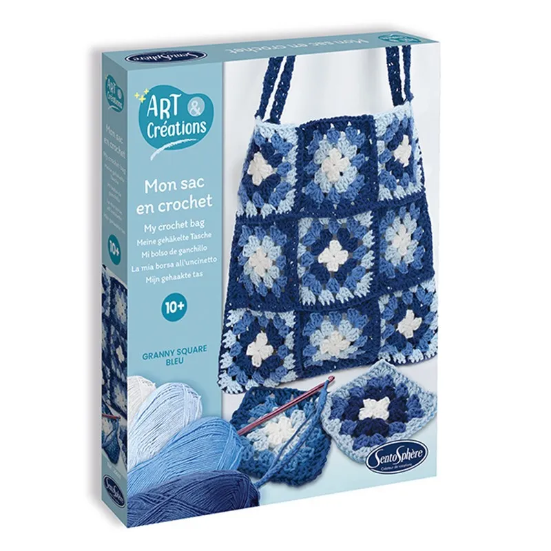 Mon Sac en Patchwork bleu - Initiation au crochet