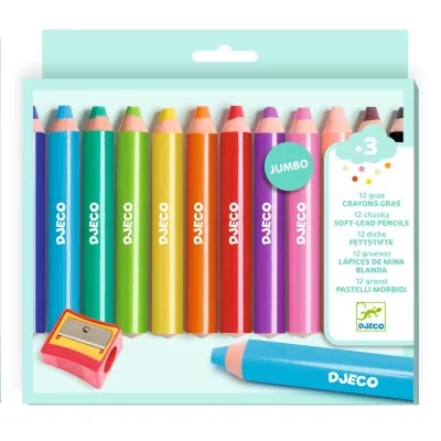 12 gros crayons gras