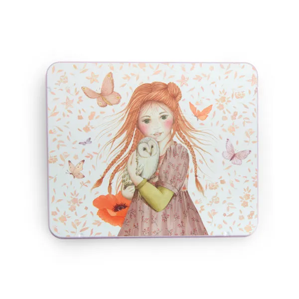 Boite métal 50 crayons pastels Les Rosalies