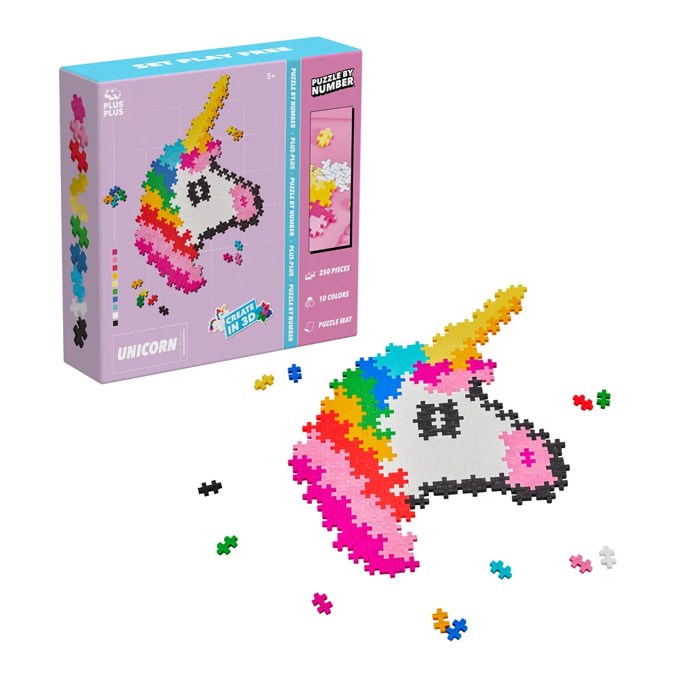 [PL-7587] Plus Plus Puzzle by number Unicorn 250 pcs