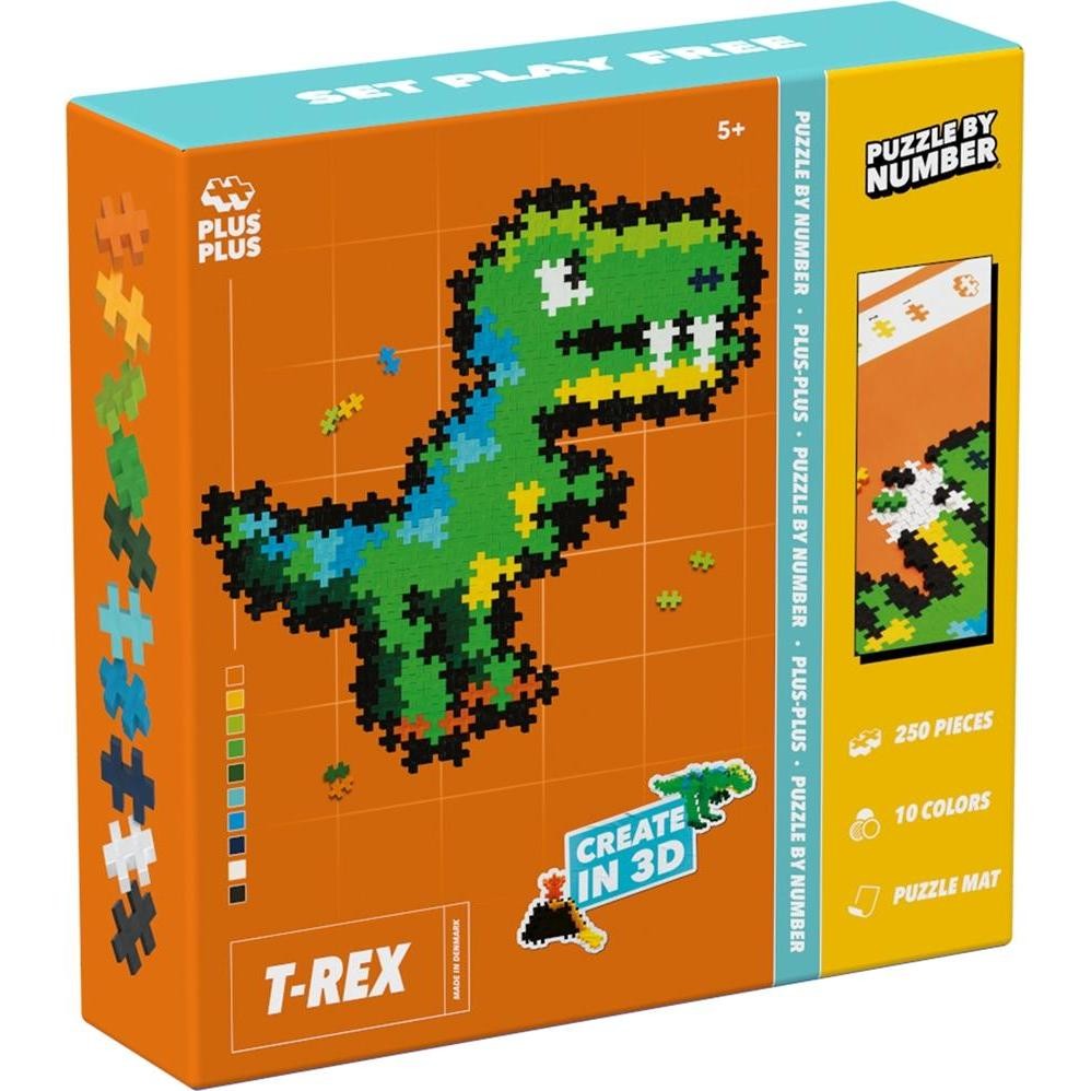 [PL-0433] Plus Plus Puzzle by number T-Rex – 250 Pcs