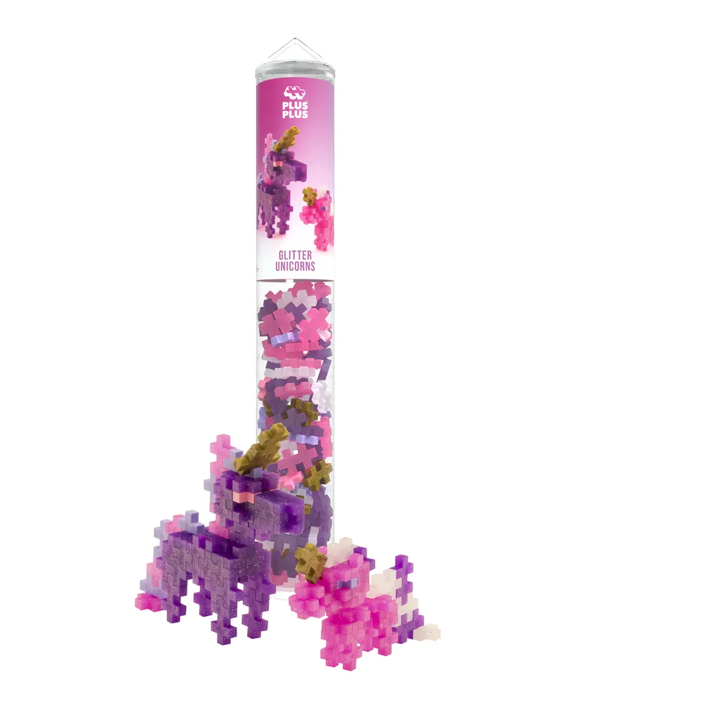 [PL-1829] Plus Plus Tube Licorne Paillettes – 100 Pcs