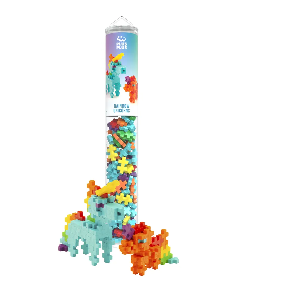 [PL-1812] Plus Plus Tube Licorne Arc-en-ciel – 100 Pcs
