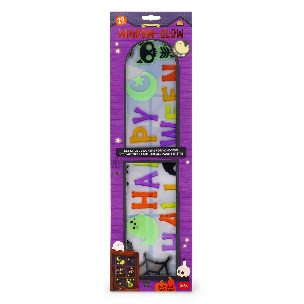 Set d'Autocollants en Gel pour Fenêtre Windo-Glow Happy Halloween