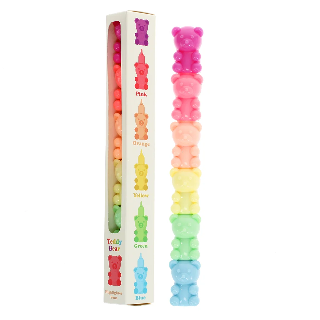 [RE-3230] Lot de surligneurs empilables – Ours en peluche