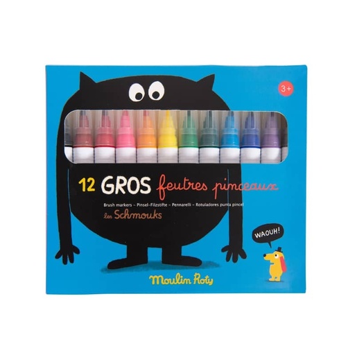 [MO_6023] 12 gros feutres pinceaux Les Schmouks
