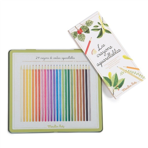 [MO-6027] 24 Crayons aquarellables Le Jardin du Moulin
