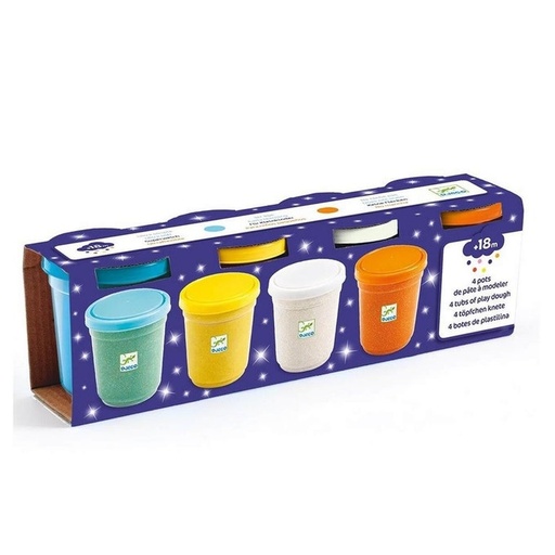 [DJ-0293] 4 Pots de Pâte à modeler pailletées Djeco