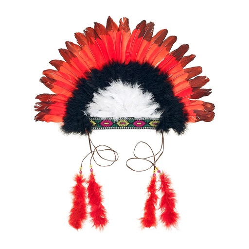 [SO_5306] Bandeau Indien, la moitié élastique, rouge/noir