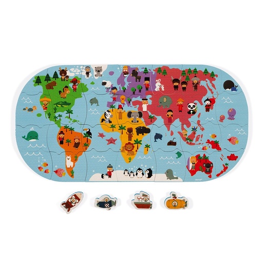 [JA-7192] Puzzle Carte des explorateurs du bain multicolore Janod