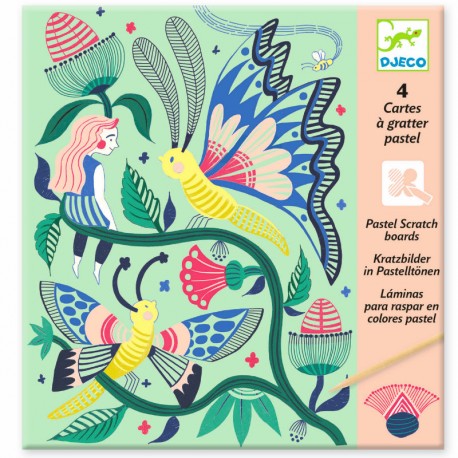 [DJ-7193] Cartes à gratter Pastel Le jardin fabuleux