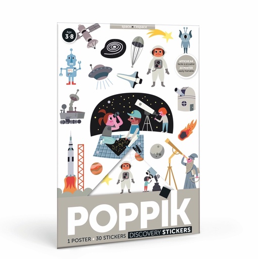 [PO_1583] Mini Poster + 29 Stickers L'espace (3-8 ans)