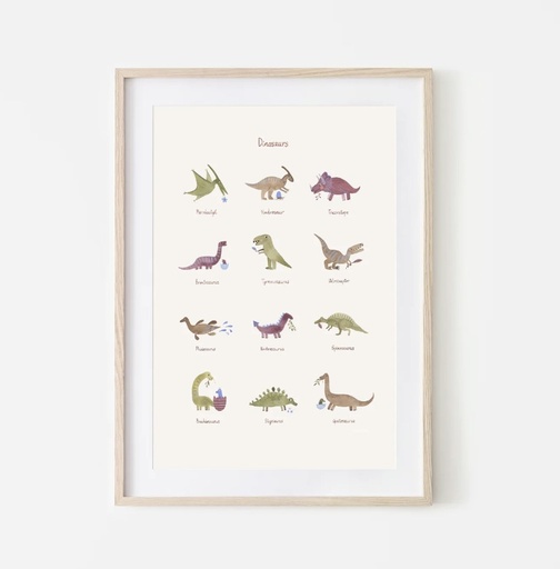 [MU-1373] Poster Dinosaurs Medium A3 - Mushie