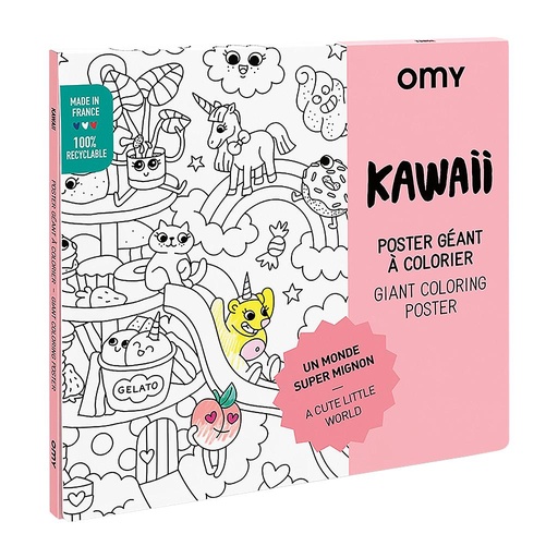 [OM_0783] Poster géant à colorier Kawaïï Omy