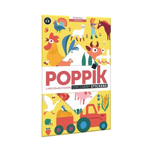[PO-1507] Poster À la ferme 58 Stickers repositionnables Poppik 