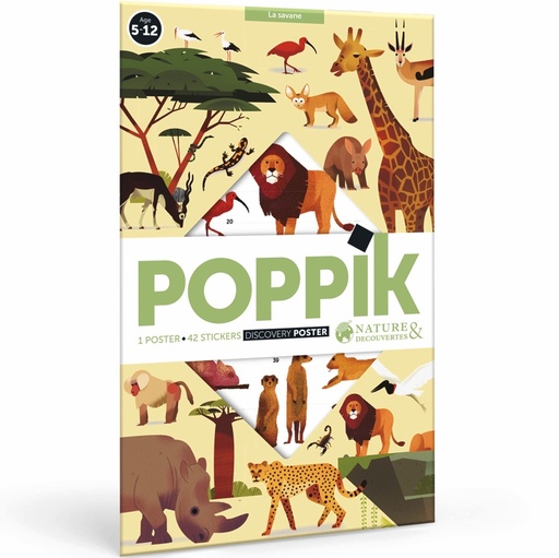 [PO_1637] Poster à stickers La Savane Poppik