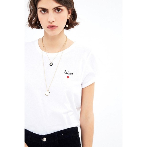 [MC_0983] Tee-shirt Bisou brodé L Mathilde Cabanas 