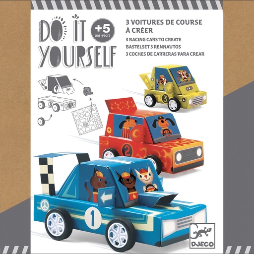 [DJ-9328] DIY 3 voitures de course à créer Djeco