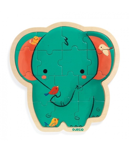 [DJ-8235] Puzzle Elephant 14 pièces Djeco