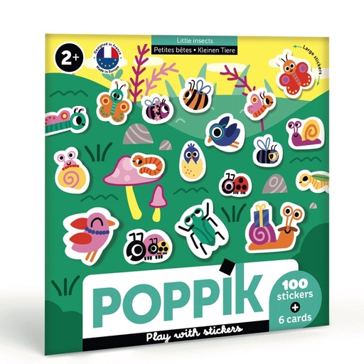 [PO_2115] Gommettes Baby Petites bêtes Poppik (6 cartes + 100 stickers)