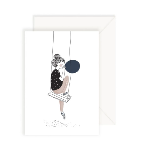 [BAUDRUCHE_C1] Carte Baudruche Fille Balançoire My Lovely Thing