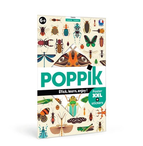 [PO-2252] Poster Insectes 44 Stickers Repositionnables Poppik