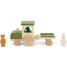 [TR-4944] Tracteur en bois avec remorque Trixie